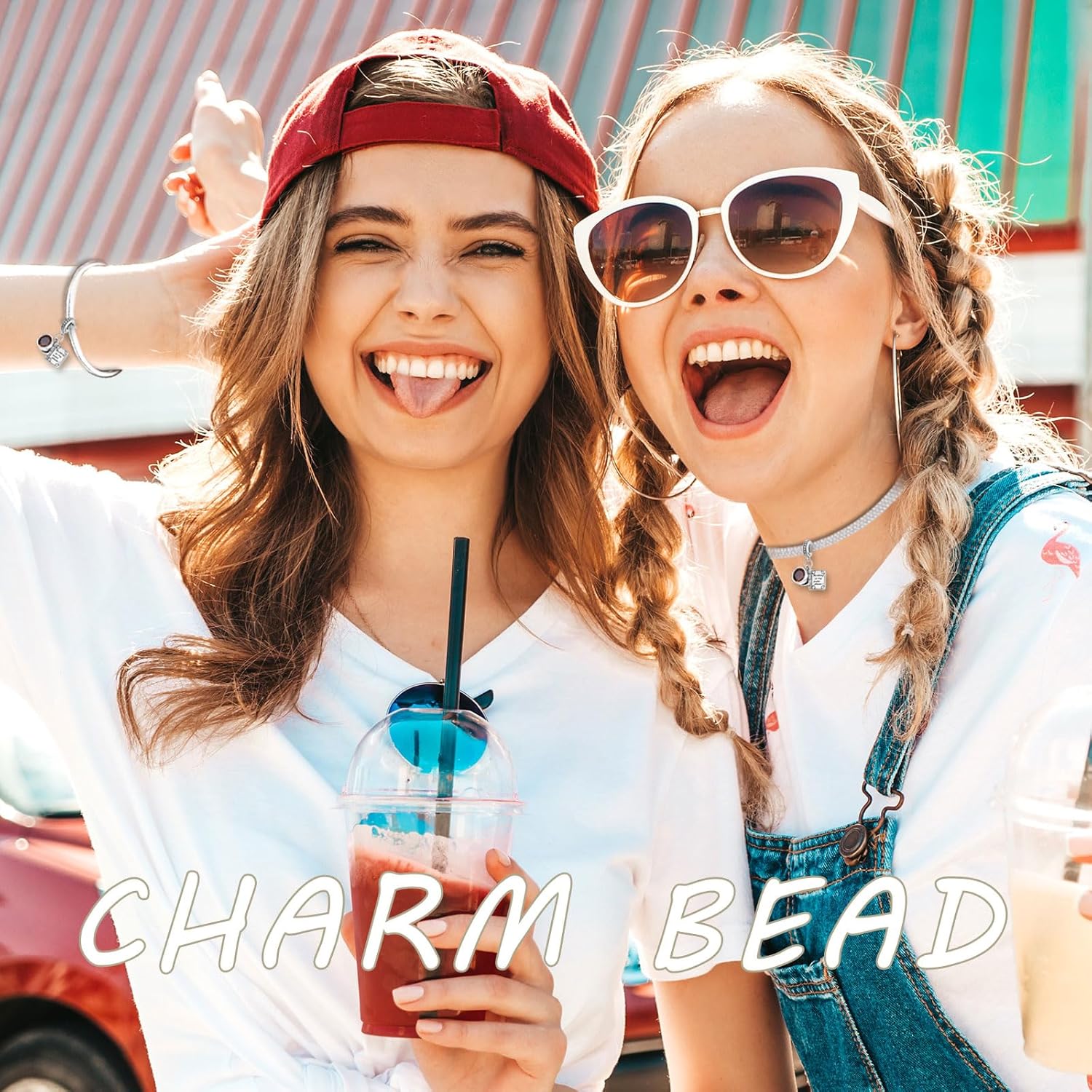 925 Sterling Silver Charms Beads for Bracelets Necklaces, Airplane Passport Sister Heart Coffee Music Book Travel Pendant, Pink Color Cute Animal Jewelry Graduation Birth Gifts for Women Men - Image 4