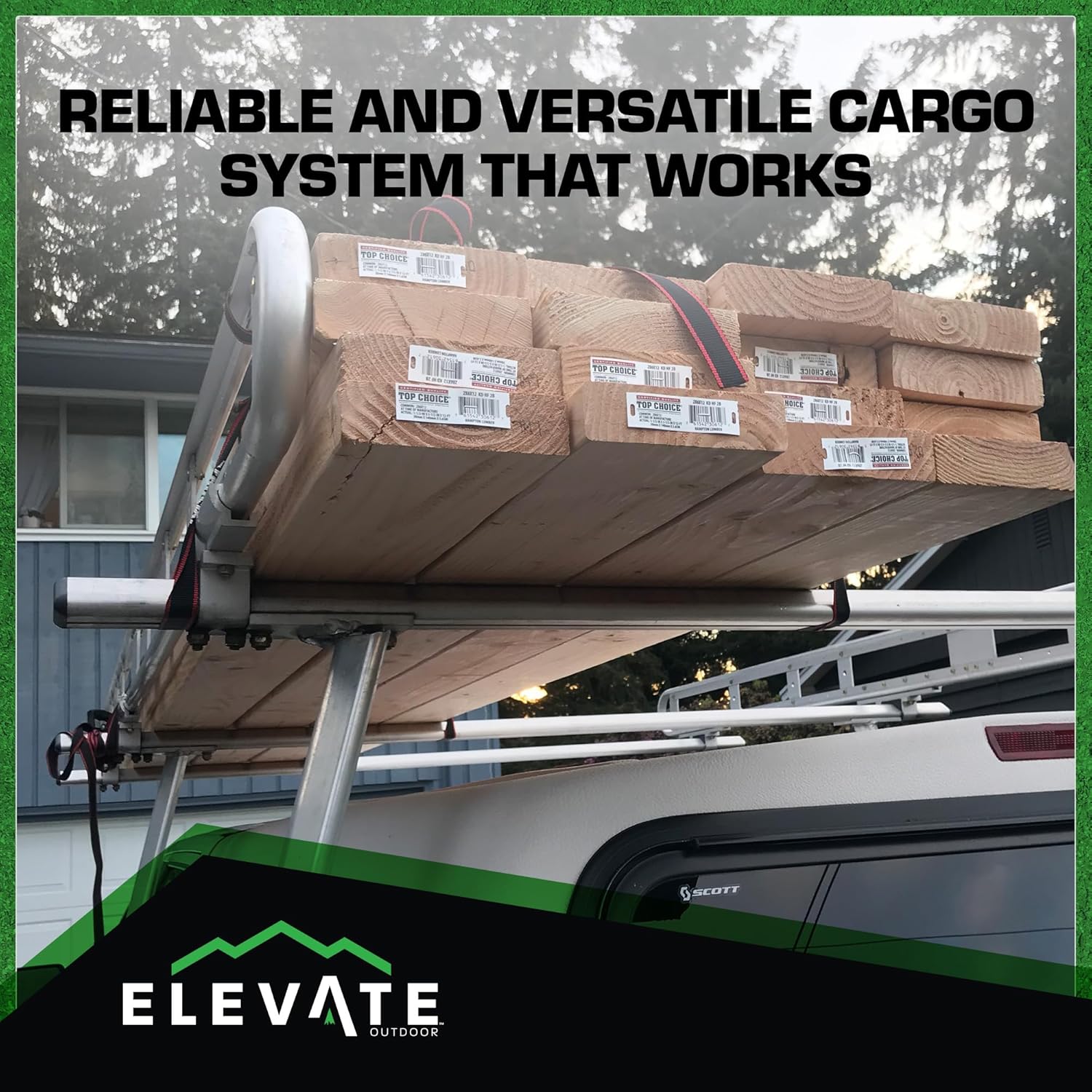 Adjustable Universal Aluminum Pickup Truck Cap Rack for Truck Beds up to 68" Wide with or Without Cap, 800 Pound Weight Capacity