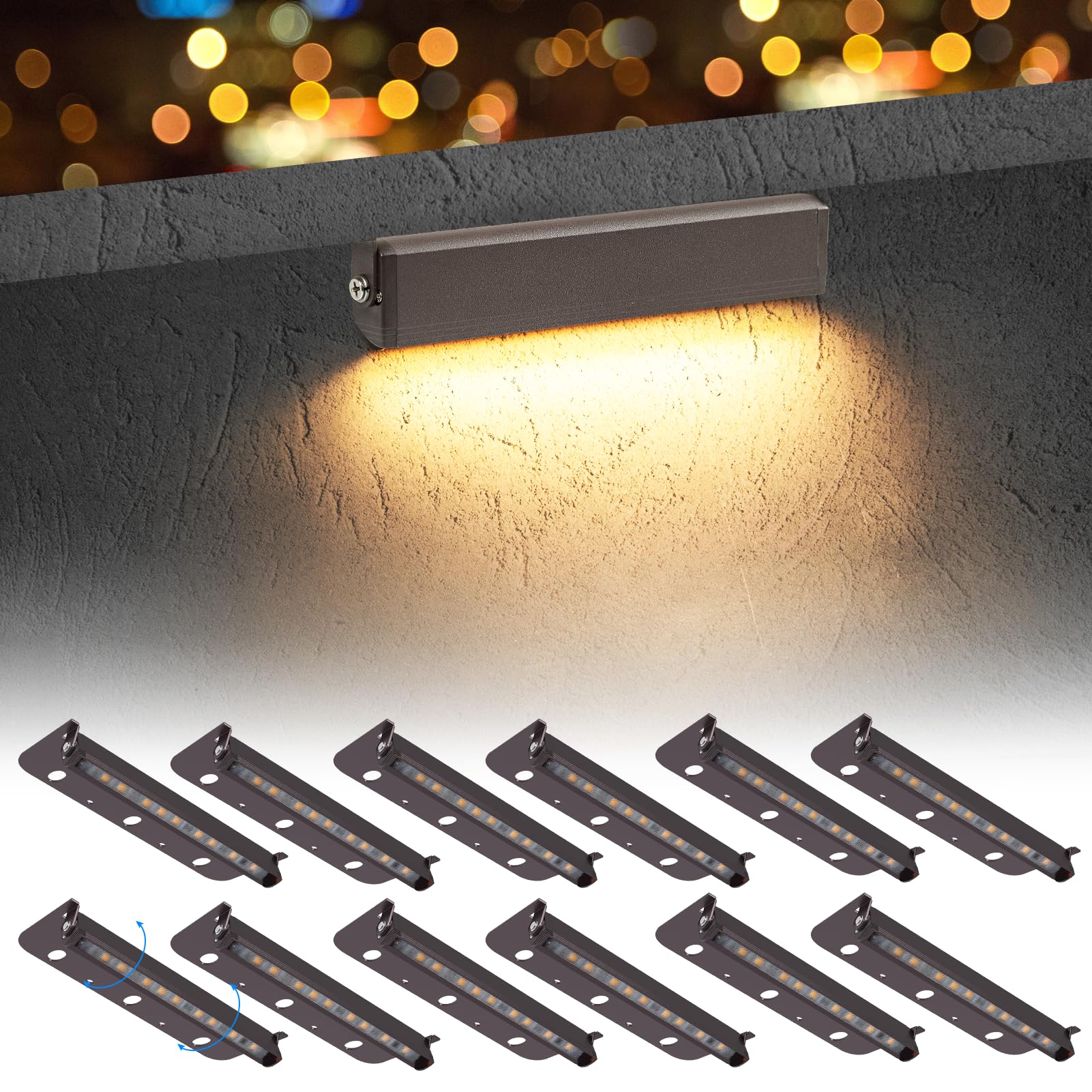 Kwinmyso 12-Pack 7inch 3W 2700K Soft White Hardscpe Lighting