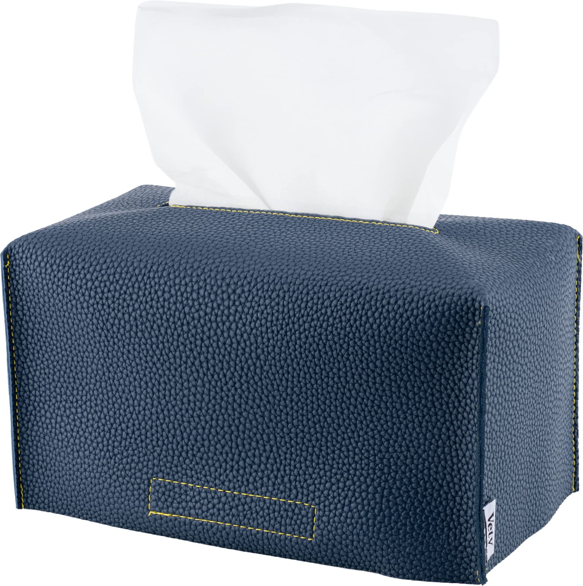 VETY Tissue Box Cover, PU Leather Rectangular Tissue Box Holder – Decorative Holder/Organizer for Bathroom Vanity Countertop, Night Stands, Office Desk & Car 9.5"X5"X5“, Modern and Stylish