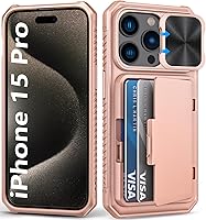 Vista 40 de Funda para iPhone 16 Pro Max con tarjetero (4-5 tarjetas), funda deslizante para cámara y protección de grado militar, a prueba de golpes, Azul