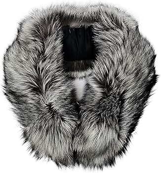 Amazon | [京都うさぎ堂] ＜本物の毛皮＞シルバーフォックスショール