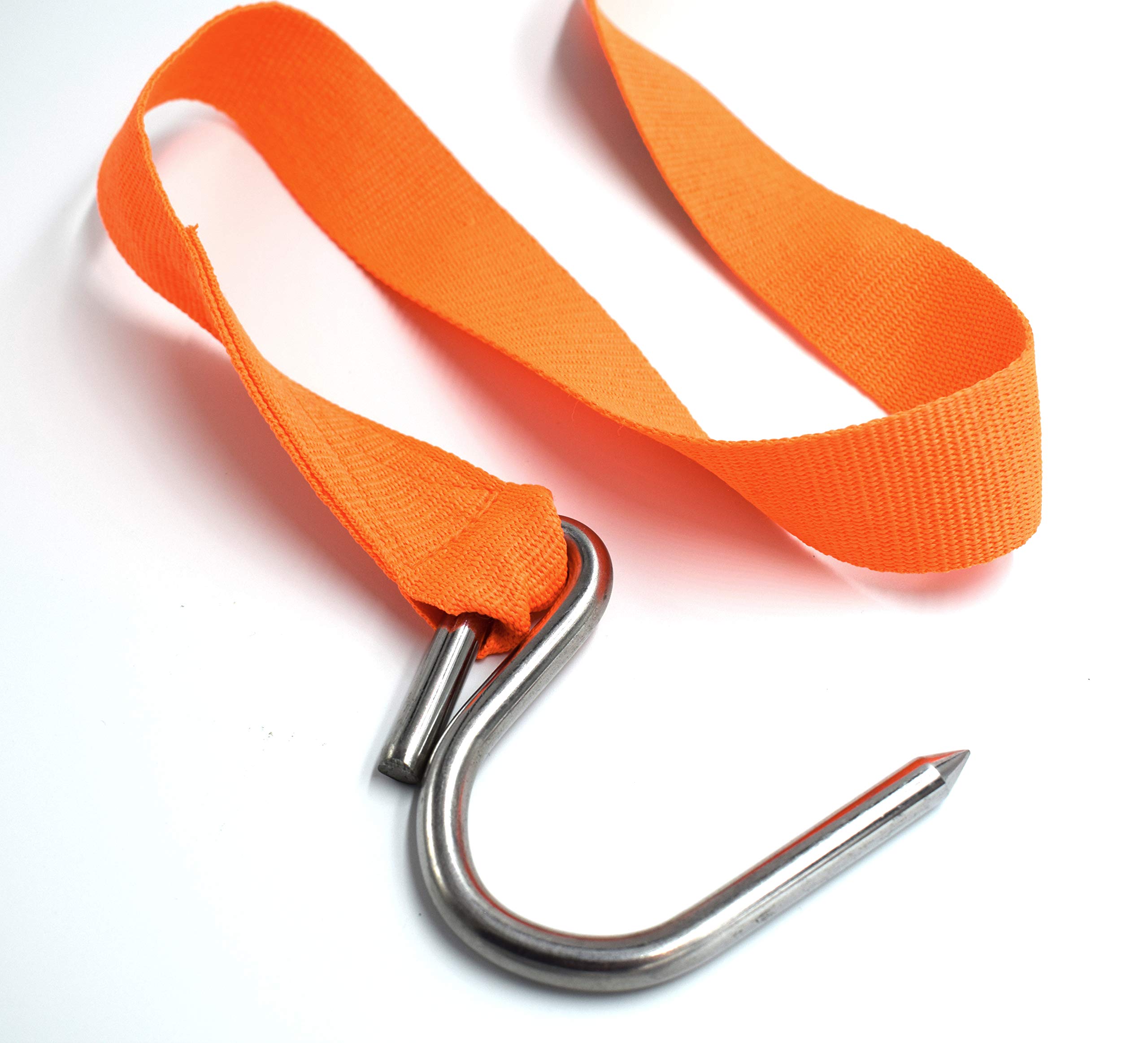 K&S Wildkameras Cintura per selvaggina Selvatica, Deer Drag, Aiuto per Tirare Cervi Cinghiale, con Gancio in Acciaio Inox, Arancia