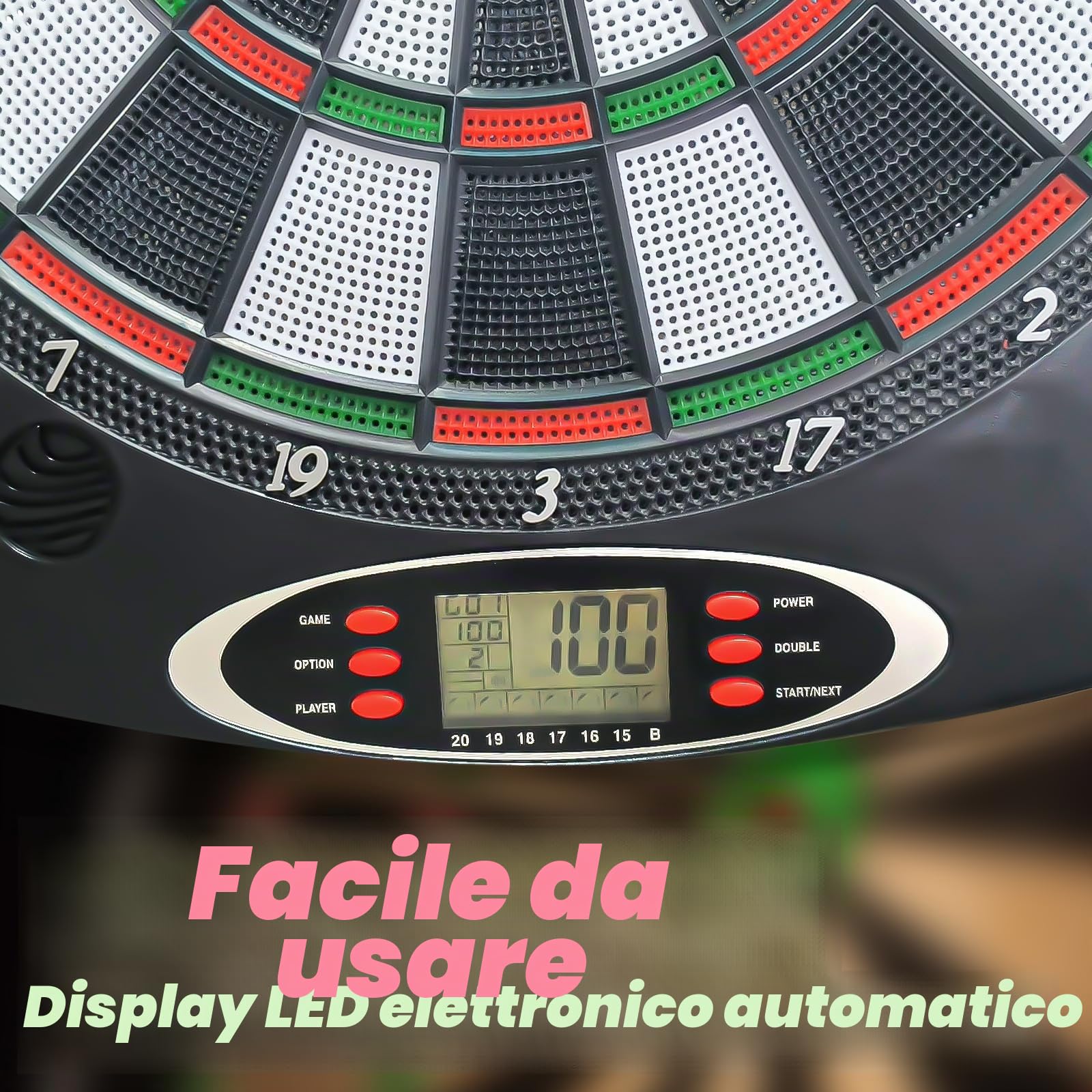 Diana elettroniche Surplex per adulti e bambini con display LED digitale e freccette con punta morbida, gioco di diana elettronica con punteggio automatico e 28 giochi, 159 modalità, adatto per feste
