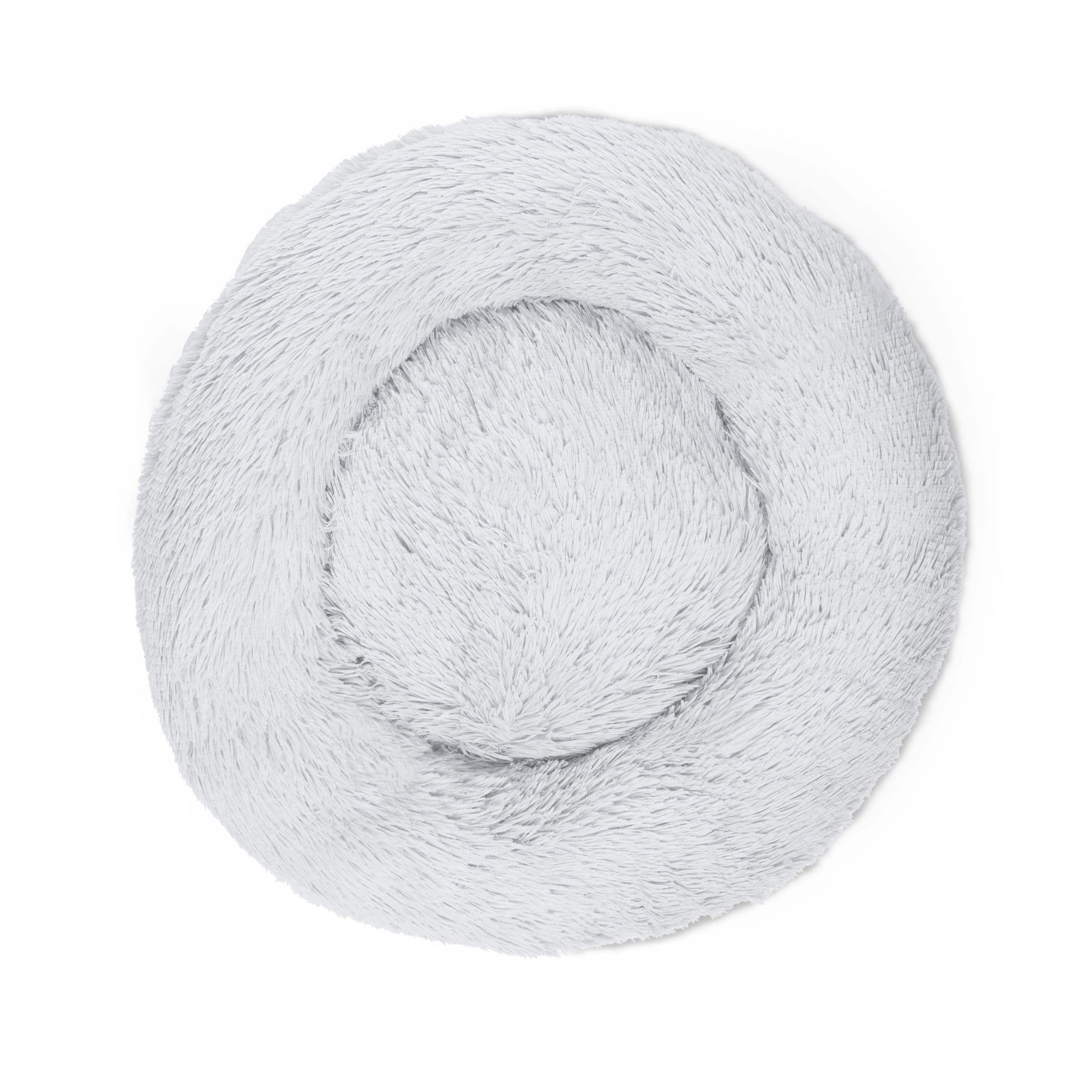 Woof & Whiskers Donut Dog Bed Light Grey Medium 60cm - Calming Plush Cuddler Bed for Small Dogs & Cats - Image 4