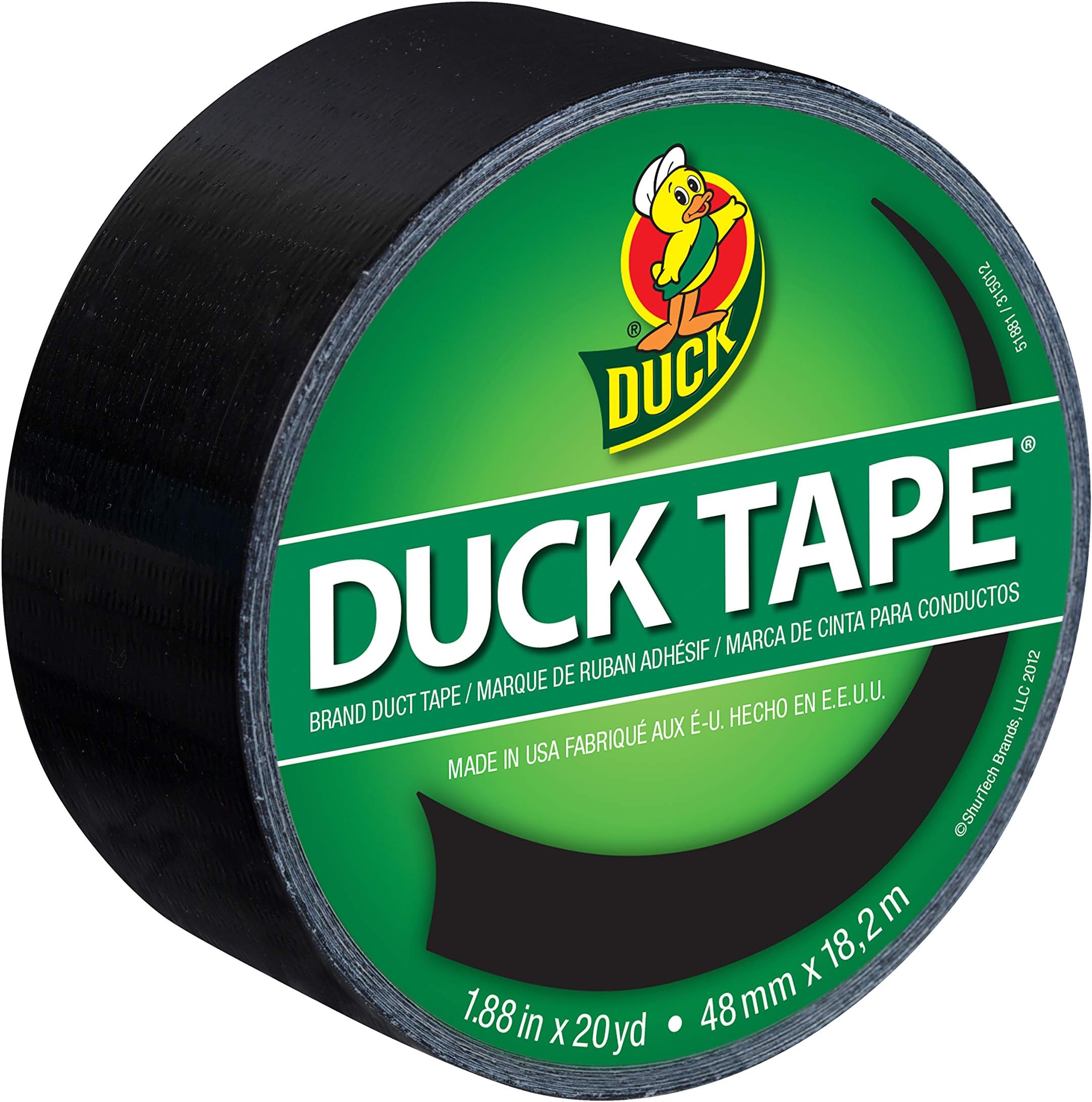 Brand 1265013 Color Duct Tape, Single Roll, Black