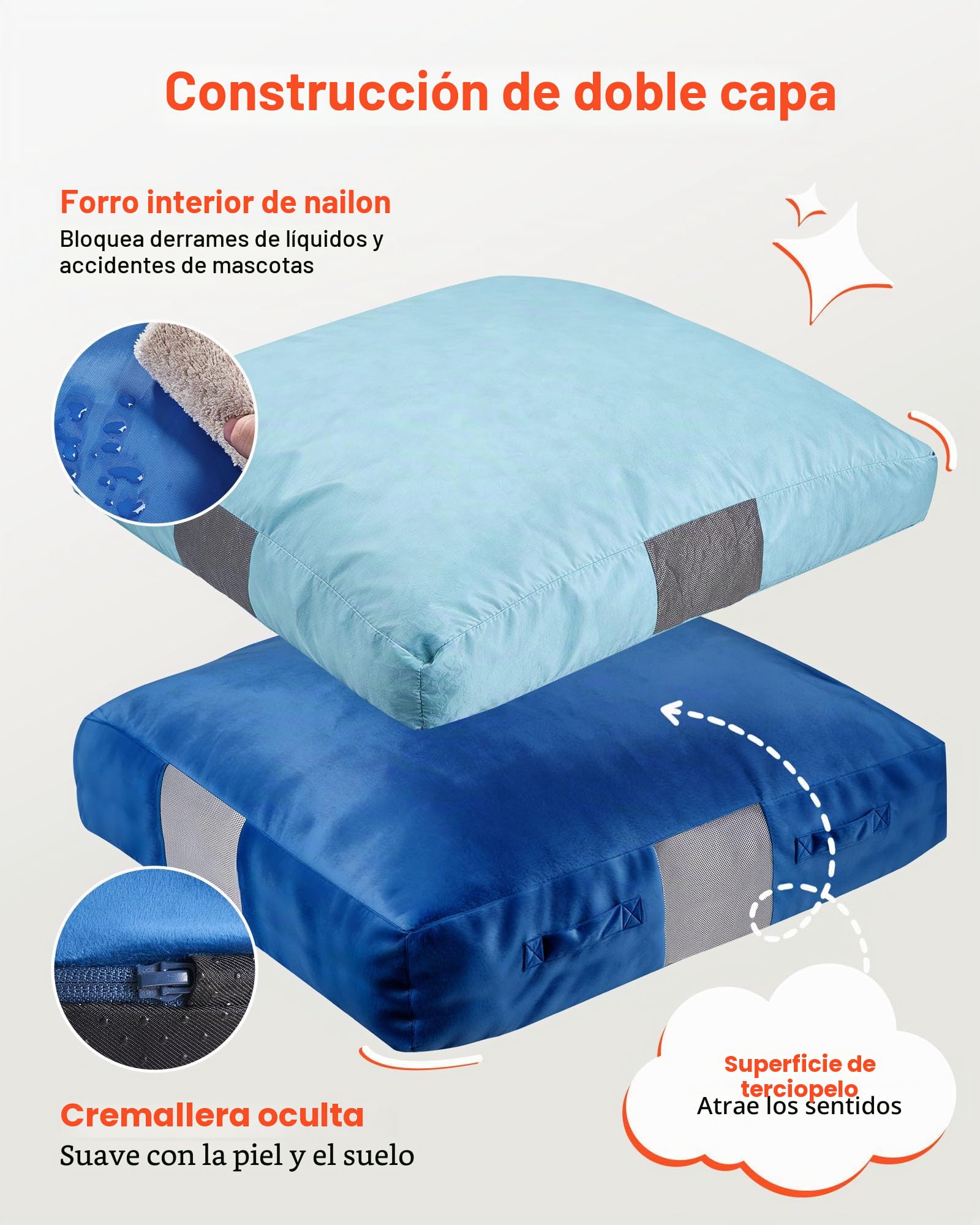 VEVOR Almohadilla de choque para niños, almohadilla sensorial con bloques de espuma y funda lavable, alfombrilla de almohada grande y suave, equipo sensorial de habitación para niños que saltan