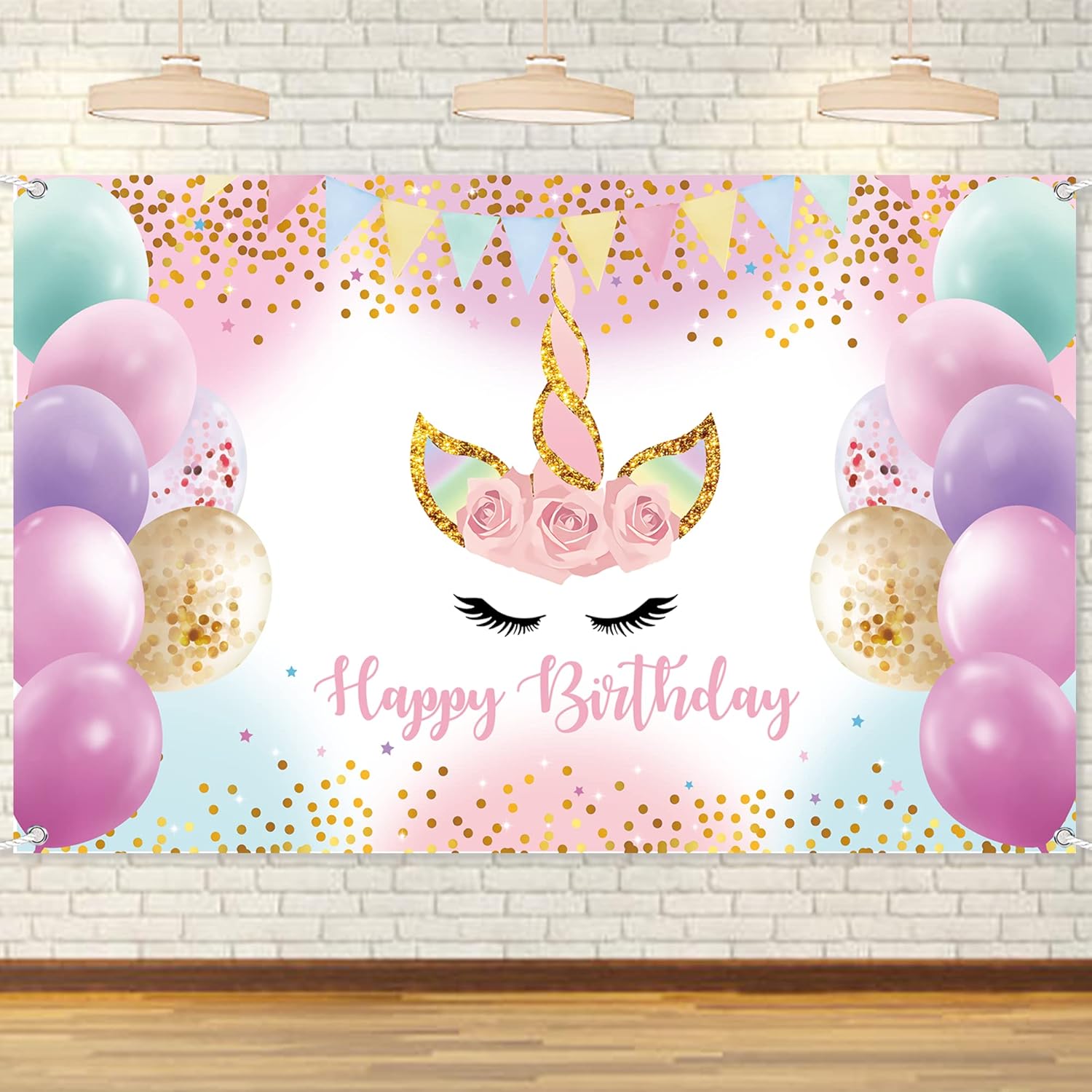 Unicorn Backdrop Unicorn Happy Birthday Party Decorations Rainbow Background