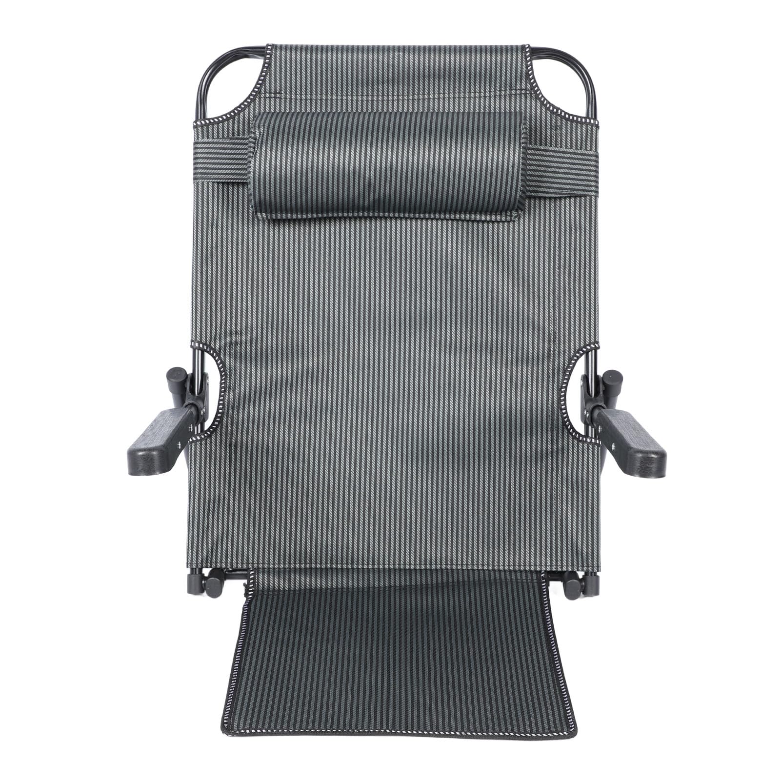Brrnoo Respaldo de Cama Elevable Ajustable con Almohada para la Cabeza Reposabrazos,Soporte para la Espalda Cama Plegable, Respaldo de Lectura Raya Azul Oscuro Respaldo de 70 Cm de Altura