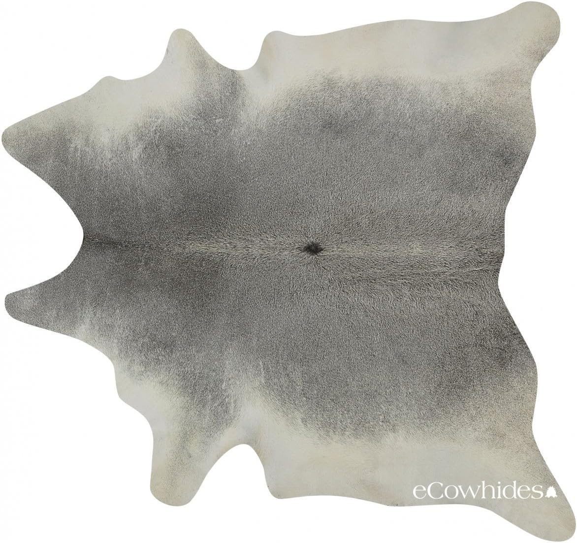 ecowhidesGrey Brazilian Cowhide Area Rug, Cowskin Leather Hide for Home Living Room (XL) 7 x 6 ft