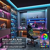 Vista 7 de Luces LED para dormitorio, 150 pies, sincronización de música, cambio de color, tira de luces LED con control remoto y aplicación, luces LED RGB