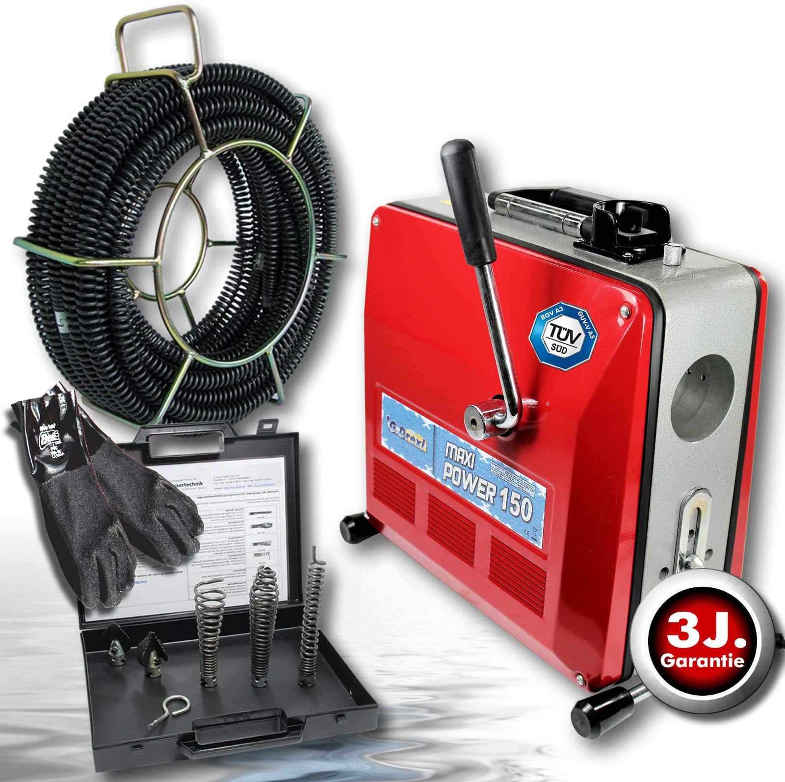 Tube cleaning machine Professional_Set 2 MAXI Power 150, incl. Spiral protection hose