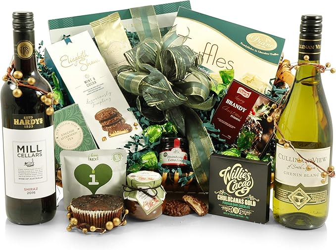 Christmas Wine & Food Hamper – Wine, Food, Chocolates & Cookies