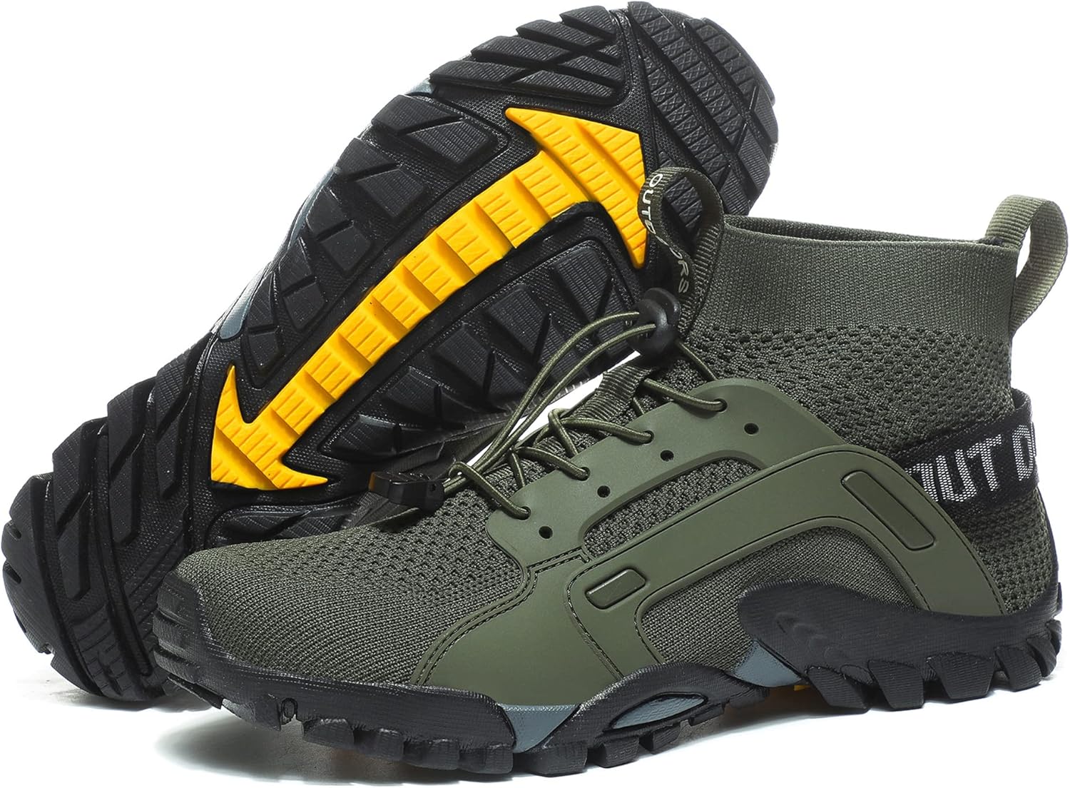 AngryMonkey Water Shoes for Mens Ltalian Handmade Amphibious Anti-Skid Anti-Cut Fishing Shoes for Outdoor Trekking Low Help Hiking Shoes
