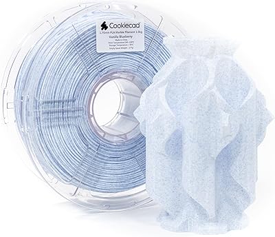 22 – Cookiecad PLA Filament 1.75mm 1kg Marble Pastel 3D Printer Filament – Vanilla Blueberry PLA