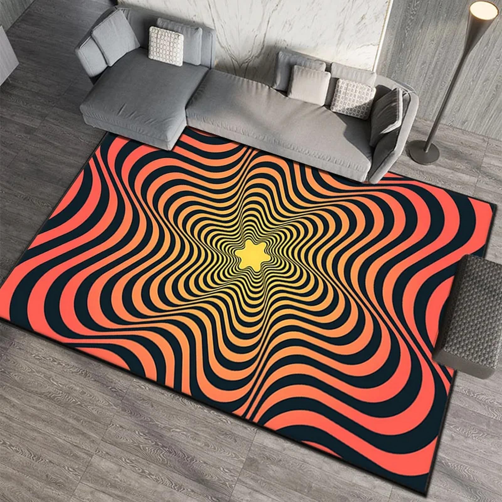 Tapis de sol grand graphisme 3D abstrait haut de gamme
