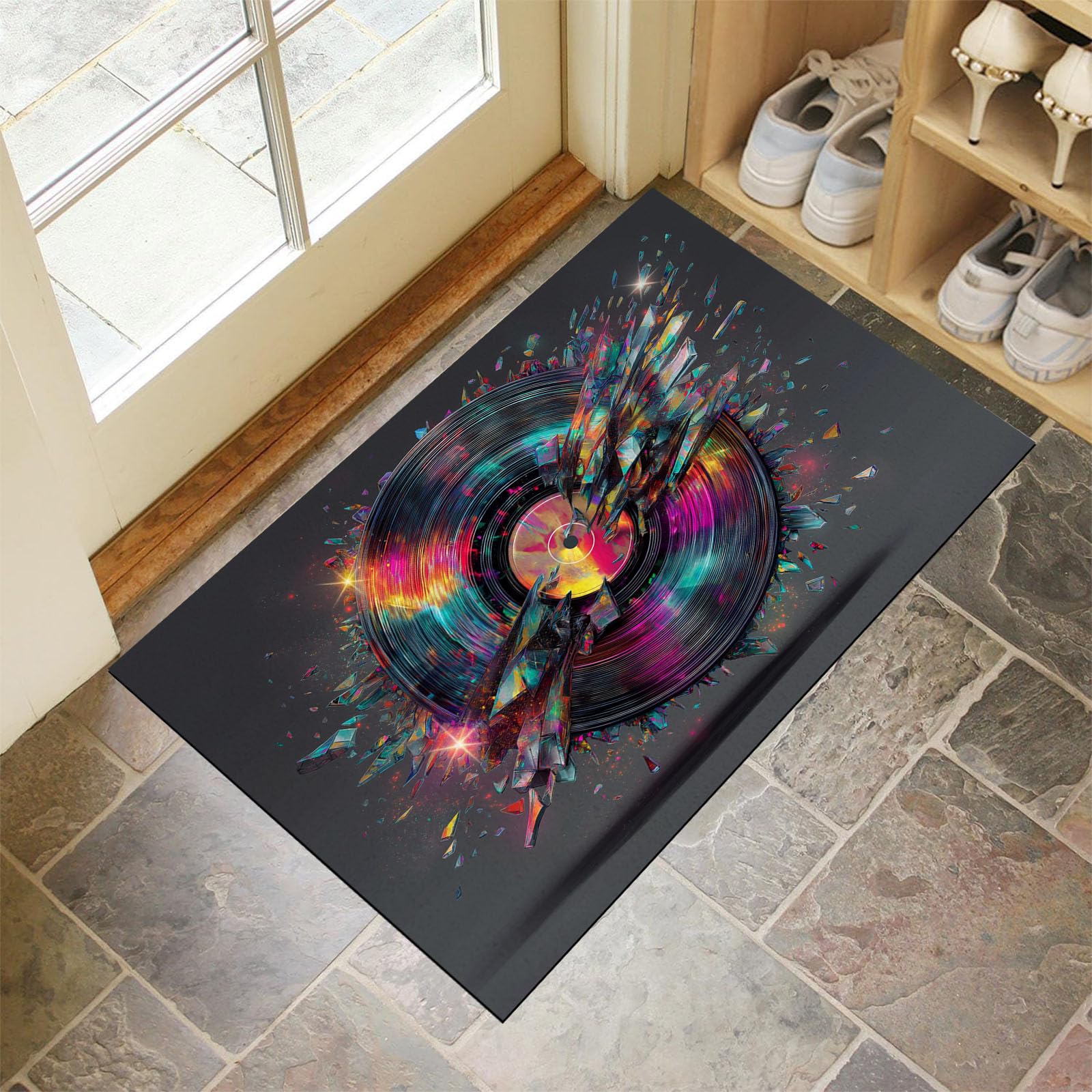 Tapis d'entrée intérieur paillasson fin pour couloir lavable 50x80
