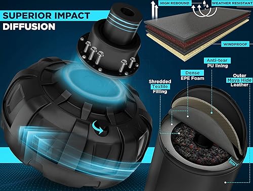 Miniatura 5 de RDX Saco de boxeo independiente XXL de 330 libras con funda y guantes  Juego de sacos de boxeo de pedestal pesado para adultos de 72 pulgadas  17