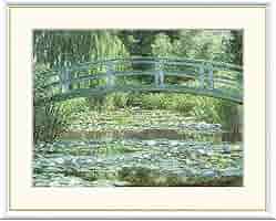 クロード・モネ、「日本の橋」、希少な画集より、新品高級額・額装付 クロード・モネ、「日本の橋」、希少な画集より、新品高級額