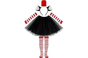 SOMSOC Girls Tulle Tutu Skirt Costume Set: 100th Day of School Dress-Up