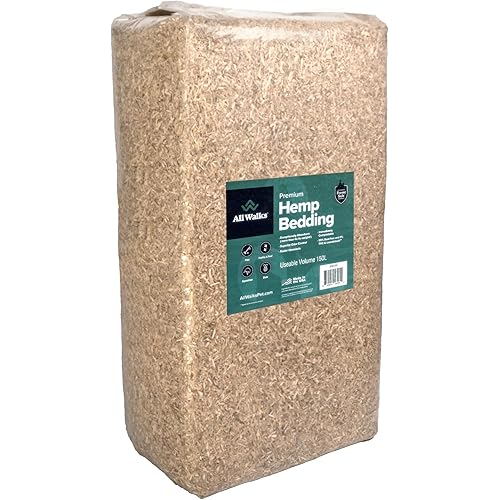 All Walks 150 Liter(30 lbs) Hemp Bedding for Chicken Coops, Hampters, Ducks, and Turkeys - 100% Natural, Superior Odor Control, Biodegradable Pet Bedding, Dust-Free - Made in USA