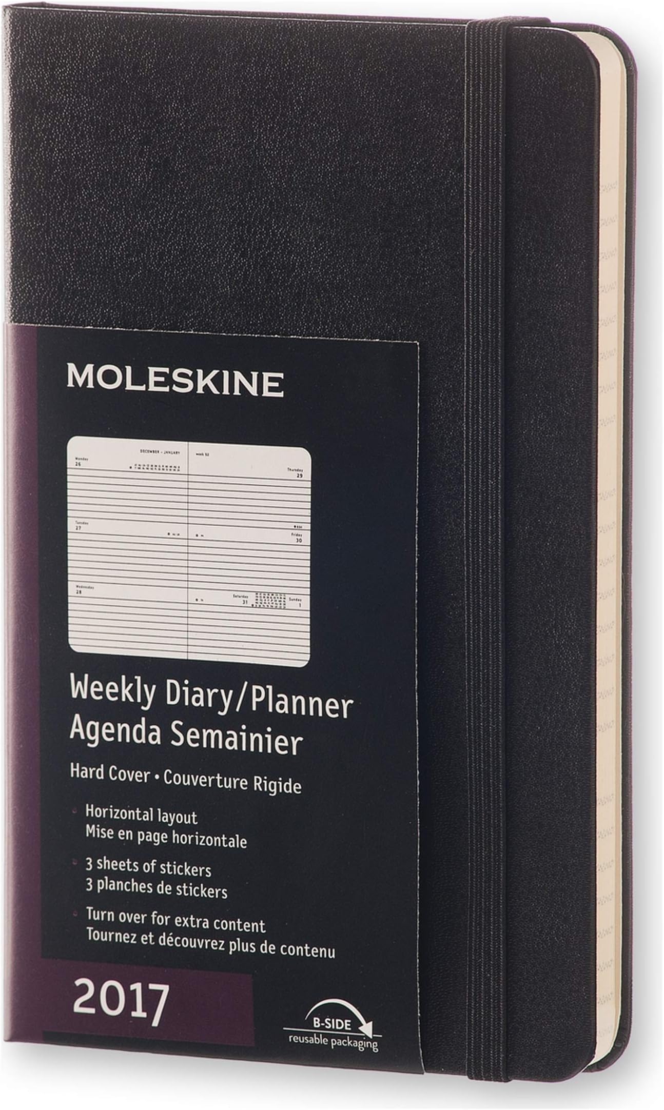 Moleskine 2017 Agenda Settimanale Orizzontale, 12 Mesi, Copertina ...