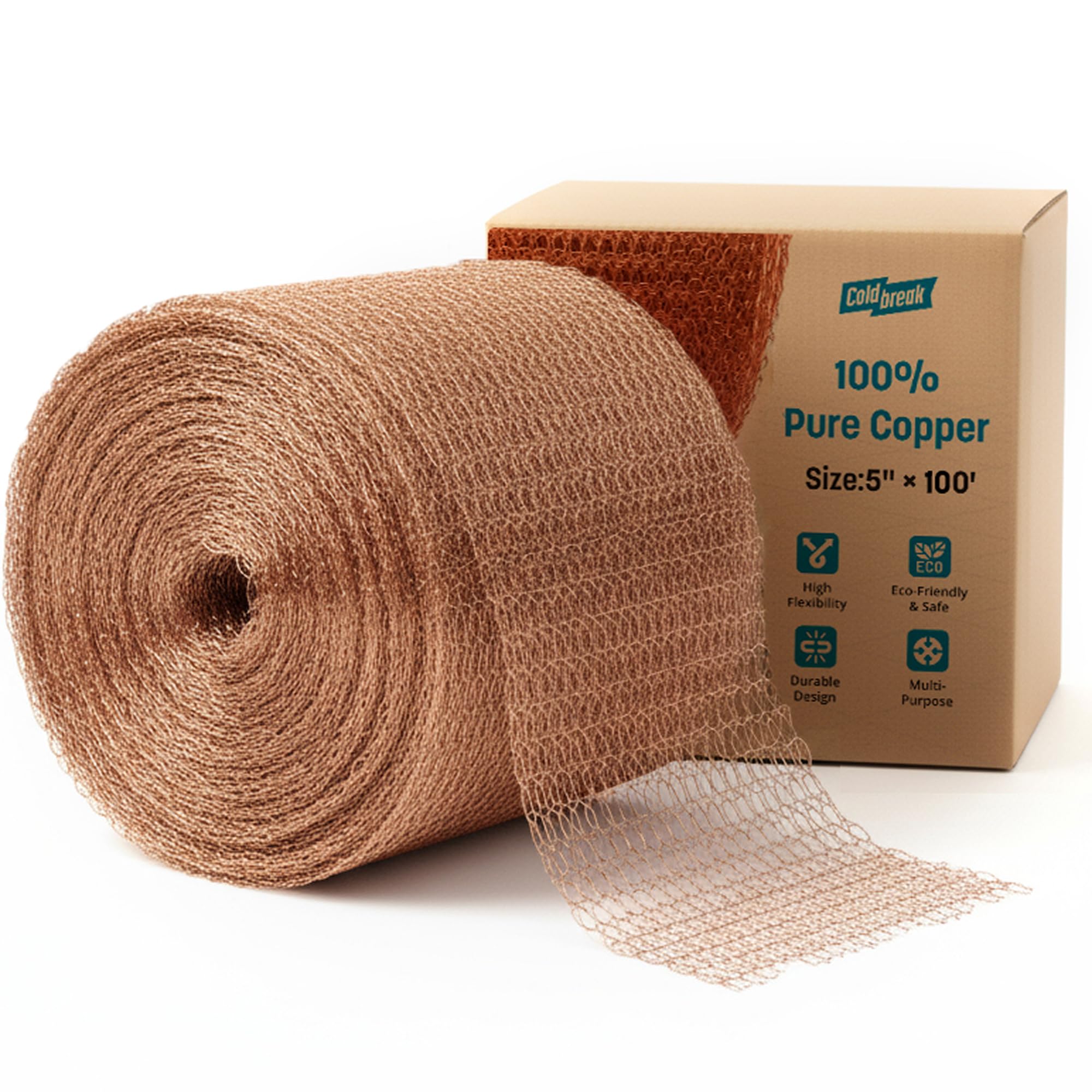 Coldbreak MESH100 Mesh, 5" x 100', Pure 100% Copper, USA Made