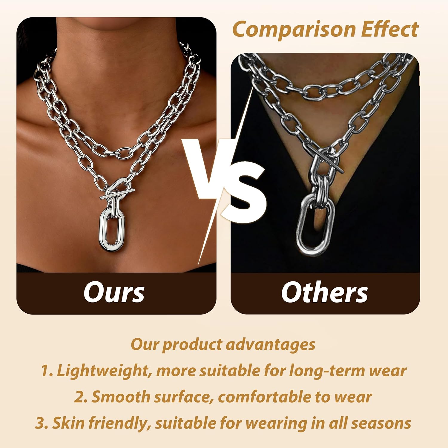 Long tiantian Chunky Gold Necklace Stack Chain Necklaces for Women Statement Layered Paperclip Choker Necklaces Statement Necklace for 80s 90s & Night Out Outfits Paperclip Style Fashion Jewelry - Image 6