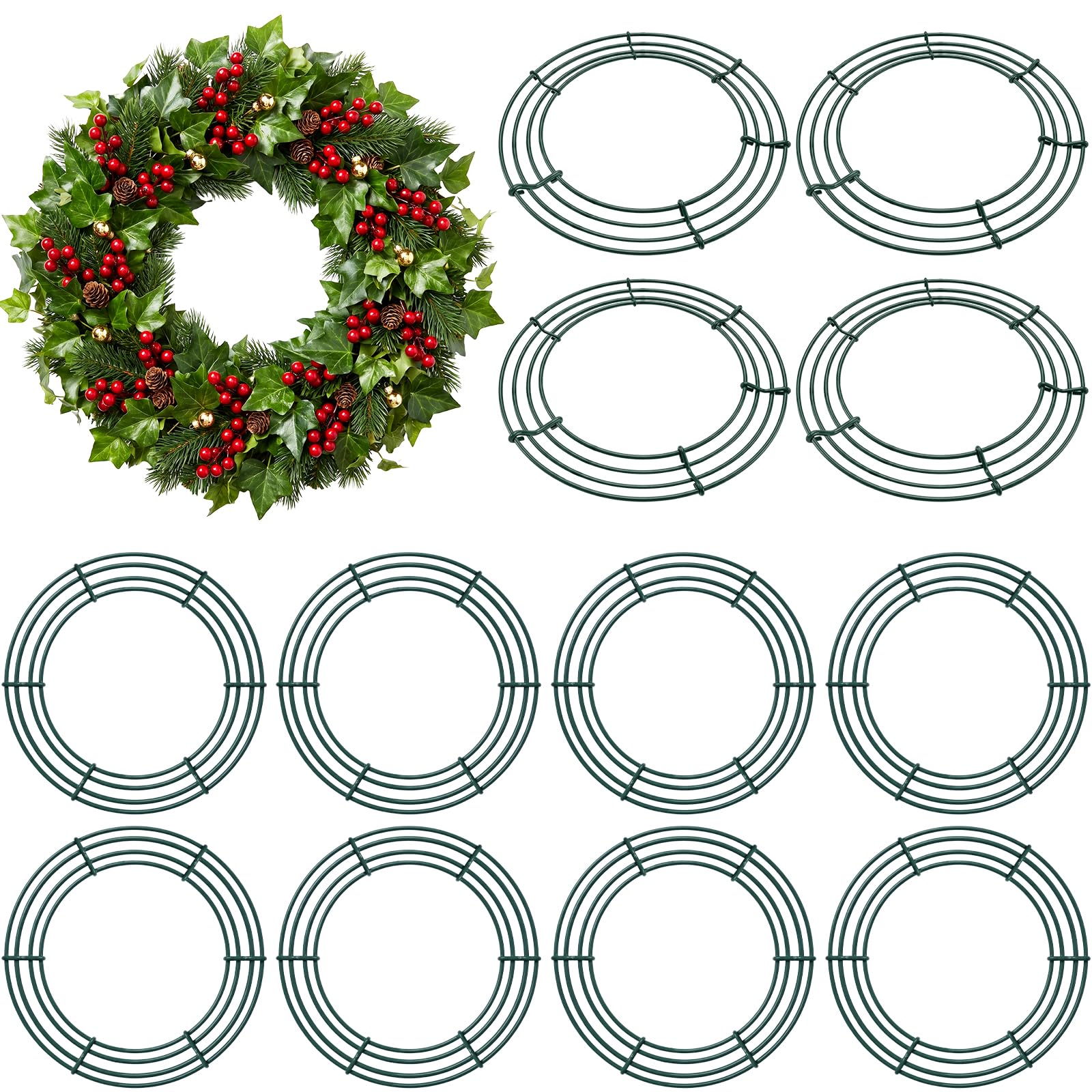 Thealyn 12 Pack 12" Metal Wreath Frame, Wire Wreath Rings for DIY Wreaths