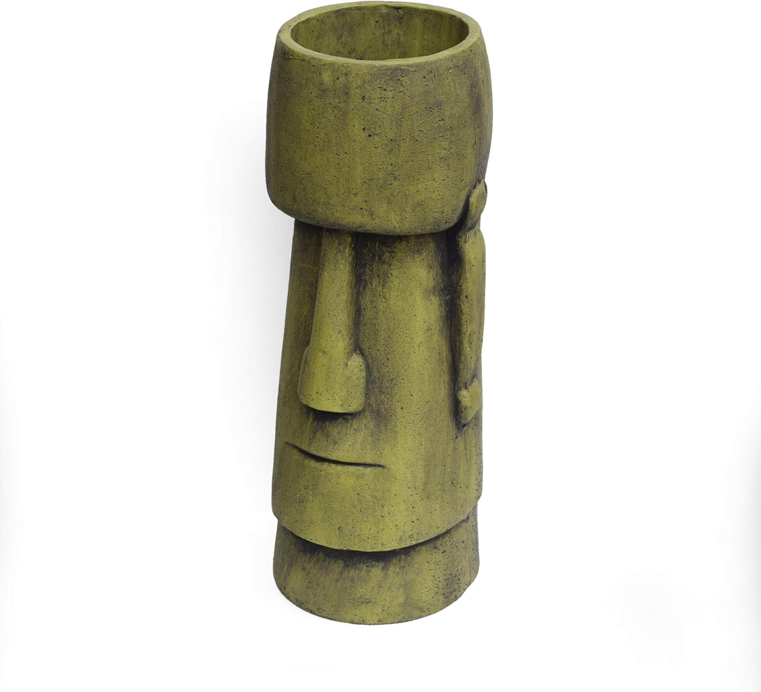 Glacier Finish Cast Stone Urn, Decorative Sculptural Planter for Modern Home, Premium Garden Art & Collectible Decor