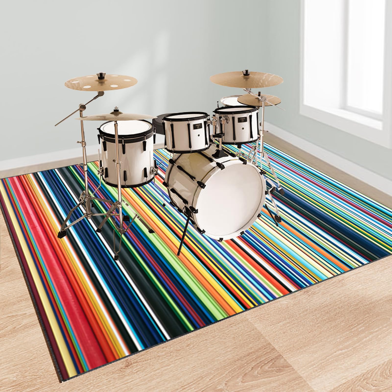 Drum Tappeto Insonorizzato Antiscivolo per Batteria Acustica 210 x 180 cm