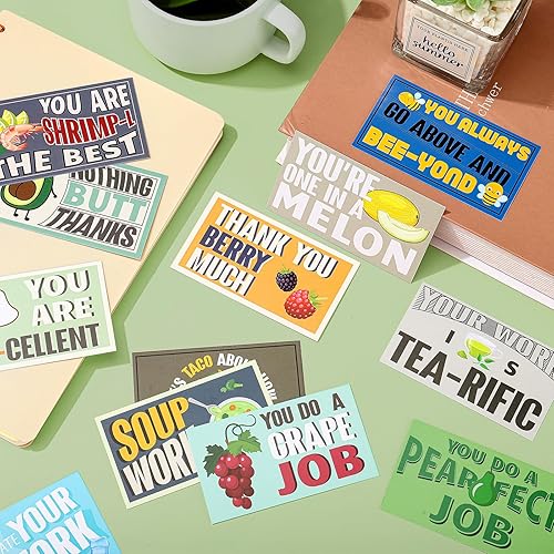 Miniatura 4 de Chuangdi 240 tarjetas de agradecimiento divertidas de 3.5 x 2 pulgadas, mini tarjetas de felicitación para empleados, tarjetas de agradecimiento a
