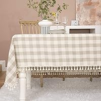 Vista 38 de Table Cloth Rectangle Table-Rustic Gingham Tablecloth Buffalo Plaid Table Cloth for Thanksgiving Christmas Kitchen Dining Room