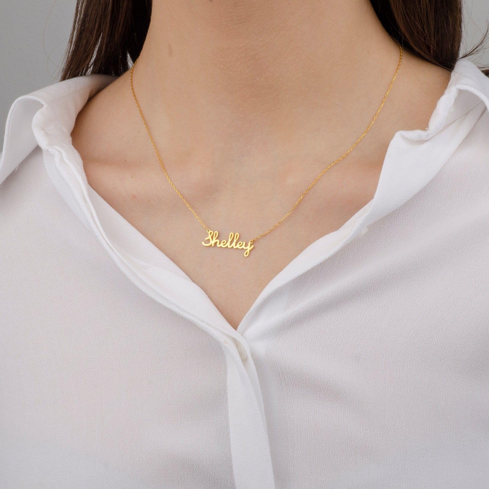 Delicato collana con nome, su misura targhetta con nome piccolo girocollo madre giorno personalizzato Natale