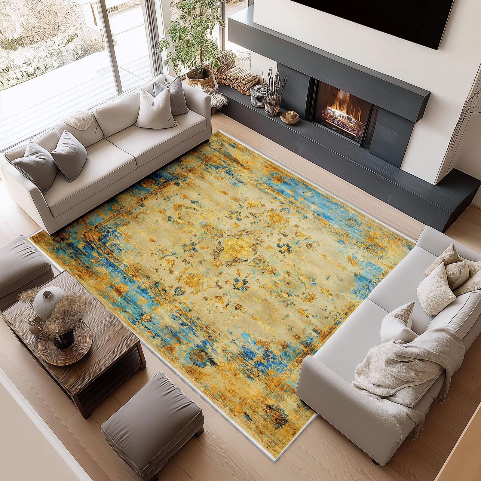 Alfombra lavable marrón 90x150 cm de pelo corto suave con base antideslizante para tu hogar