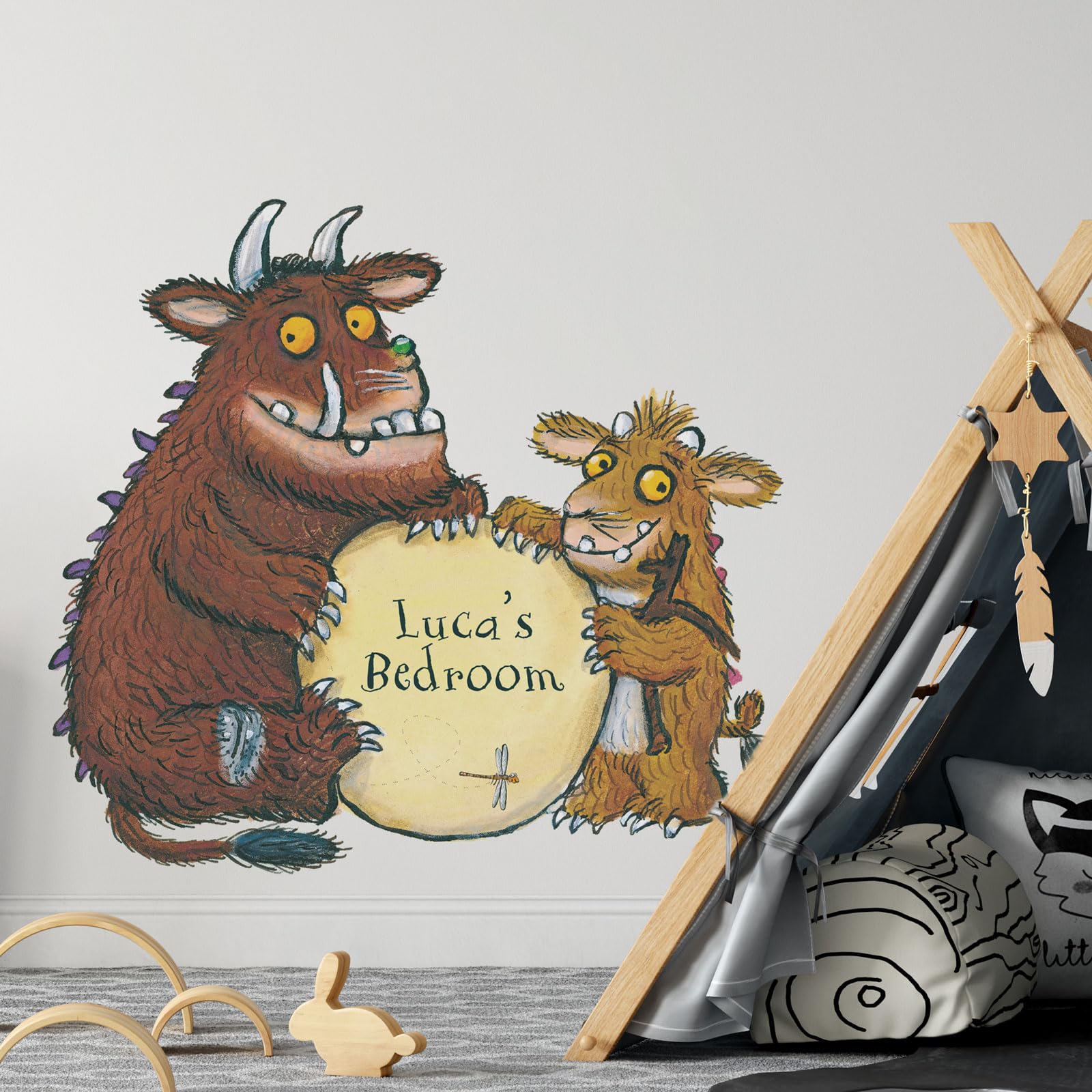 Stickerscape Personalised Gruffalo's Child Personalised Gruffalo’s Child Wall Sticker – Gruffalo & Friends Wall Decals, Kids Bedroom Decor, Easy To Apply & Removable