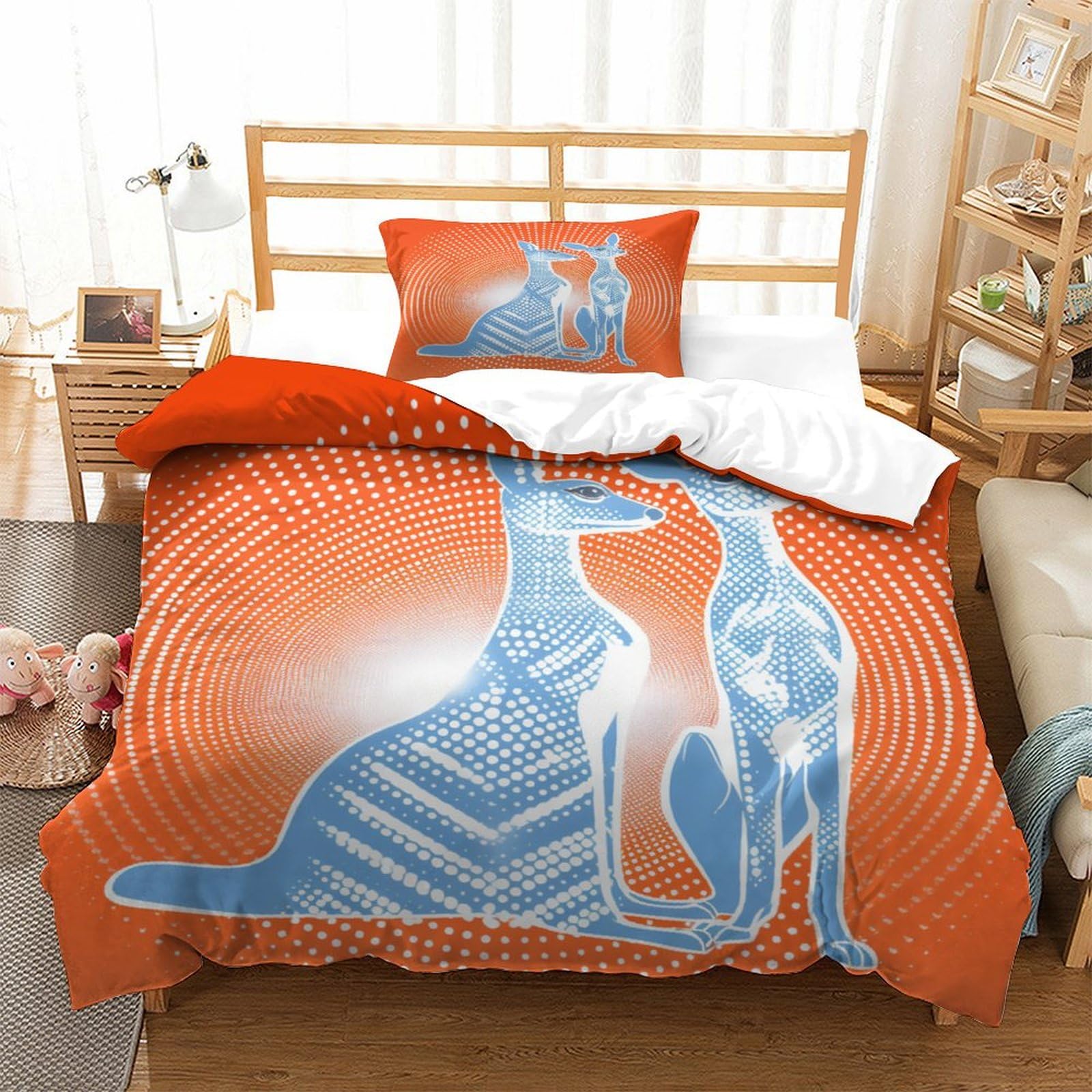 P1S9U7W5Y Abstract Animal 3D Printed Duvet Cover Set 3pcs Microfiber Animal Bedding Set Single