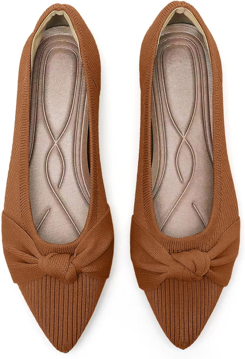 Women’s Flats Shoes Comfortable Dressy Pointed Toe Knit Washable Ballet Flat