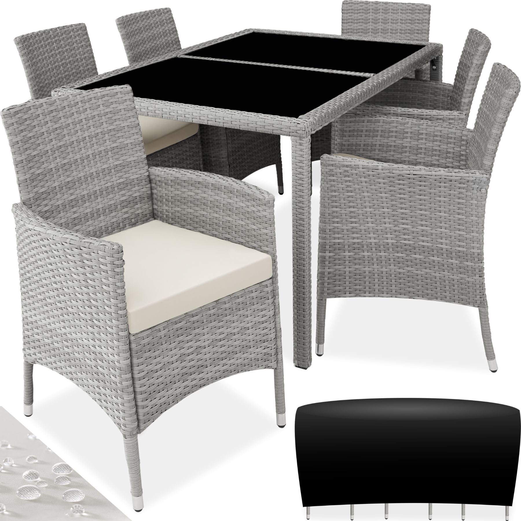 Mobilier de jardin en résine tressée pour terrasse et grand balcon
