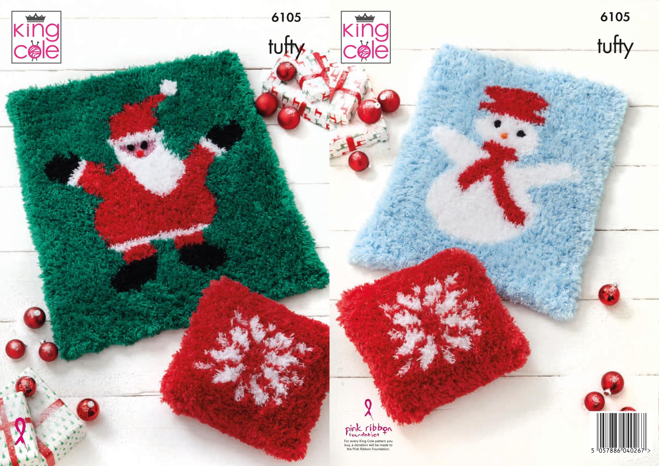 Christmas Accessories Knitting Pattern Tufty Blanket & Cushion Cover 6105