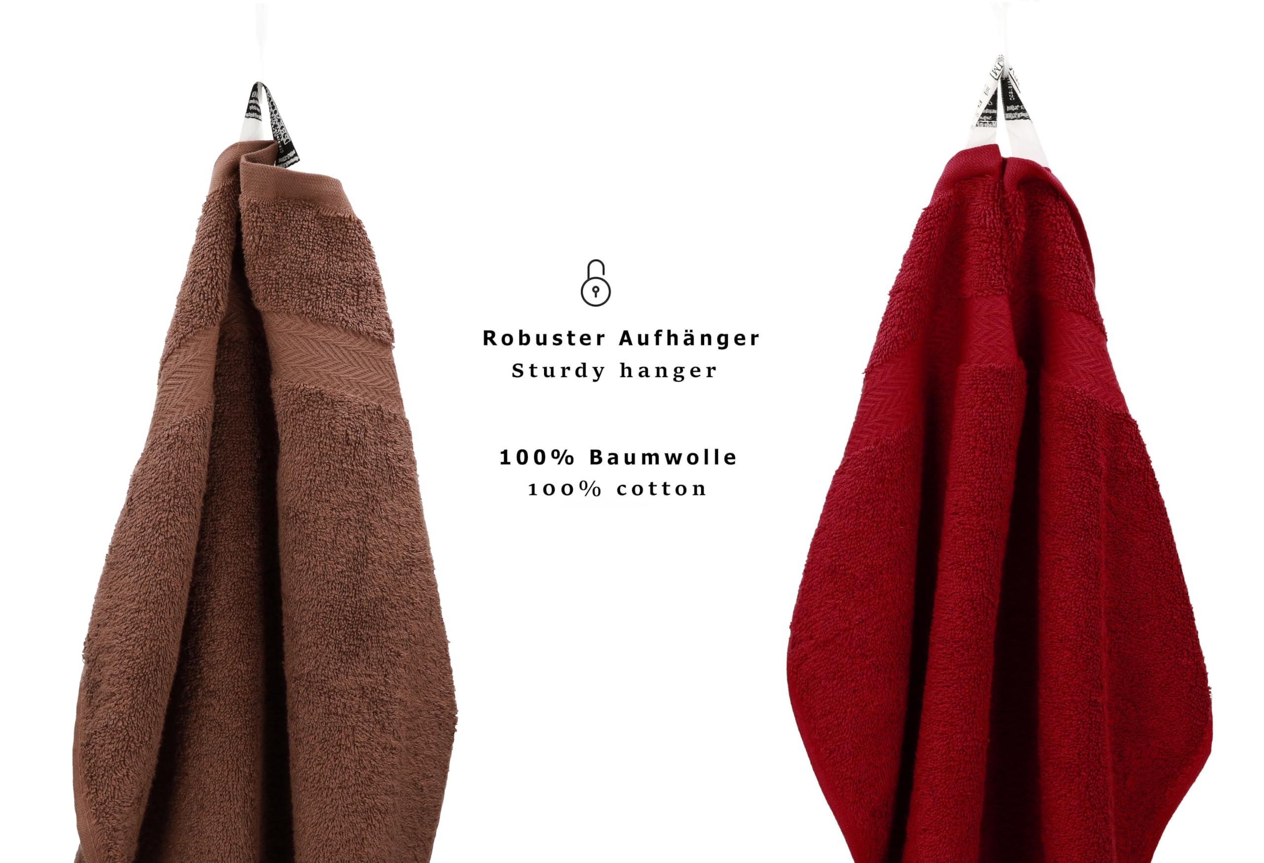 Betz 10-częściowy zestaw ręczników Classic 100% bawełna 2 ręczniki pod prysznic 4 ręczniki do rąk 2 ręczniki dla gości 2 ręczniki do rąk kolor orzechowobrązowy i ciemnoczerwony