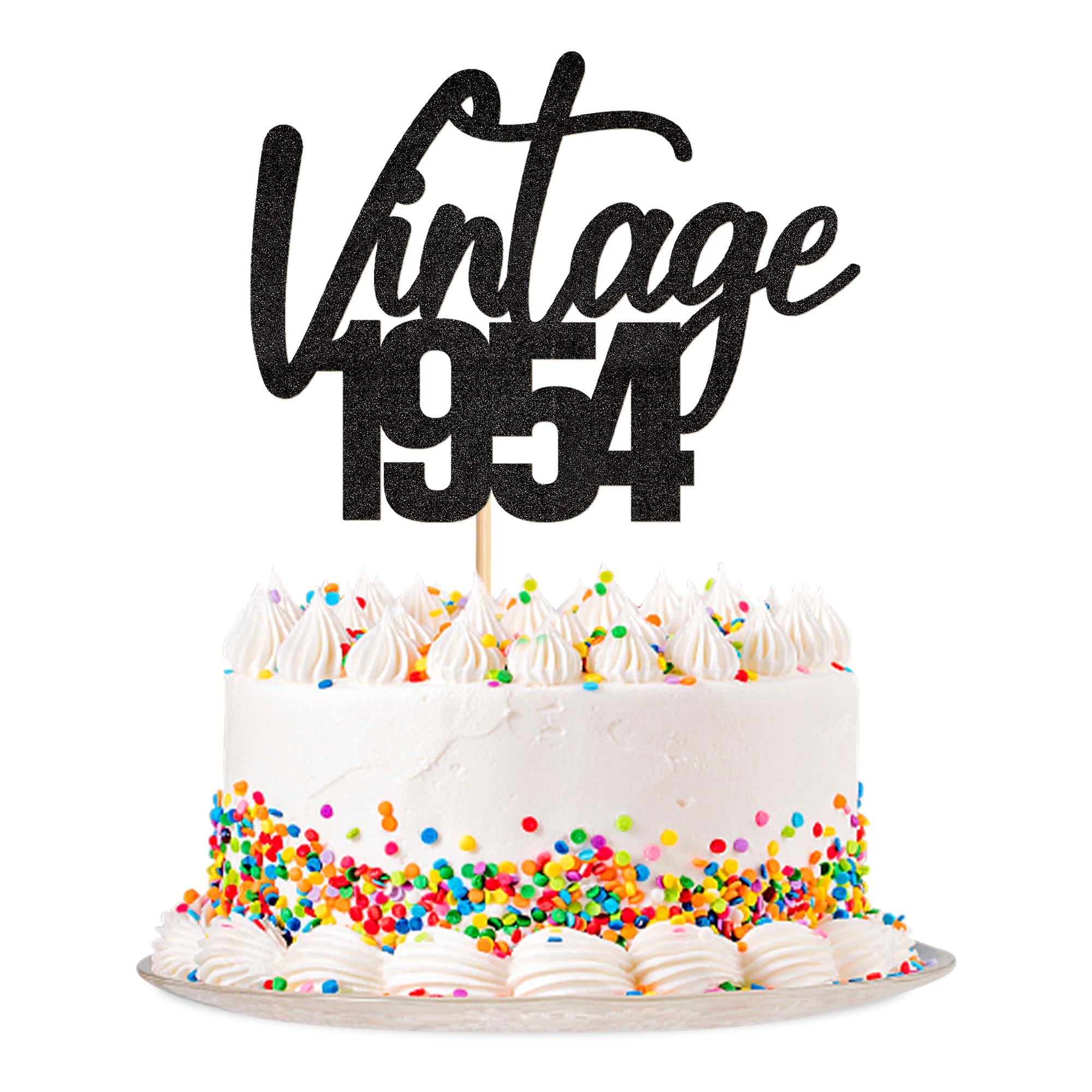 Décoration De Gâteau Vintage 1972 À Paillettes Or Rose Pour