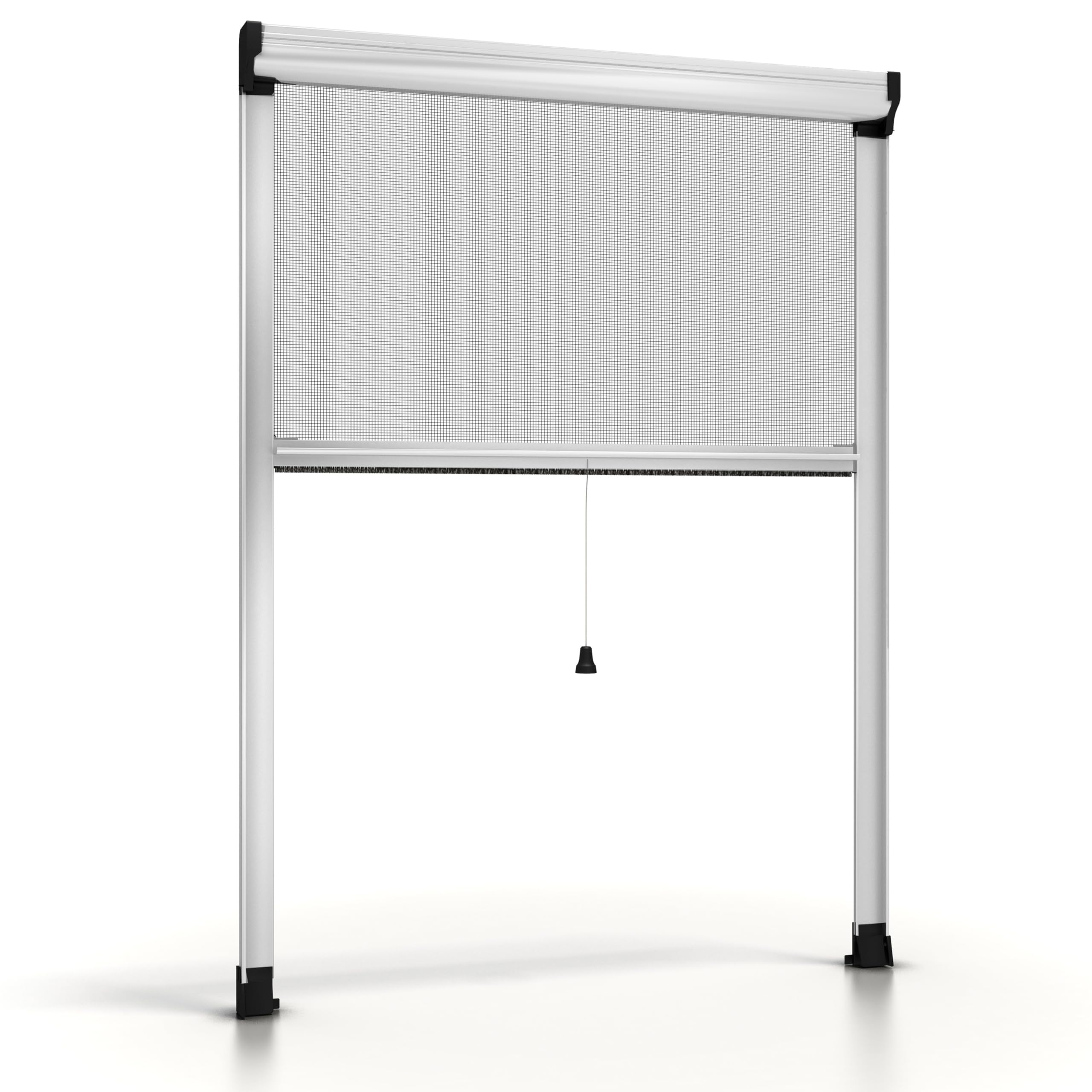 ESTO Zanzariera a rullo per Finestra Diverse Misure e Colori, Zanzariera Finestra Rete, Incasso per Finestre Scorrevole con Rotolo e Telaio Bianco/160 cm/180 cm