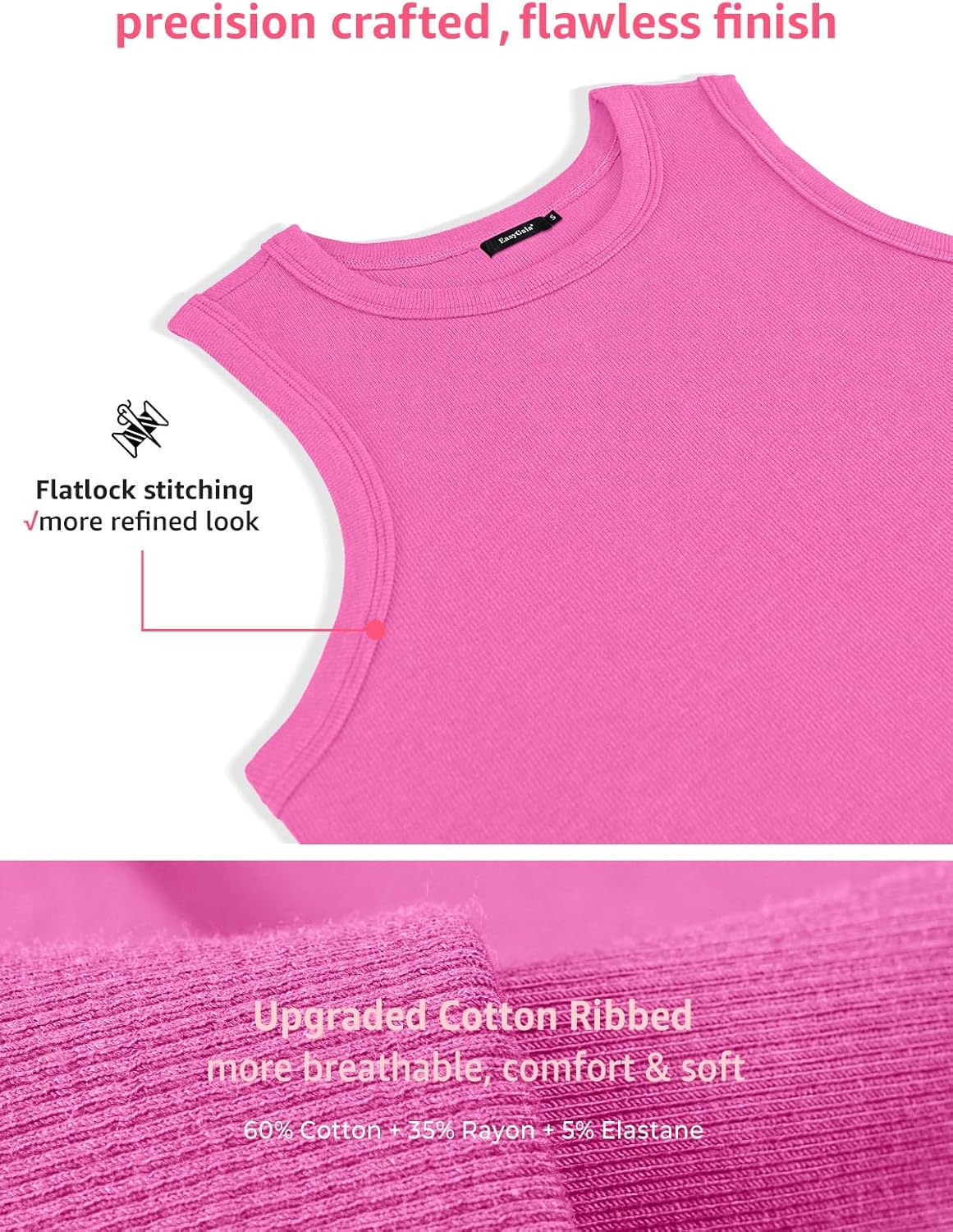 Womens Ribbed Cotton Tank Tops Basic Crew Neck Sleeveless Shirts Fitted Going Out Tops Summer Trendy 2026 - Image 3