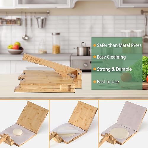 Miniatura 6 de Prensa de tortilla de bambú de 10 pulgadas