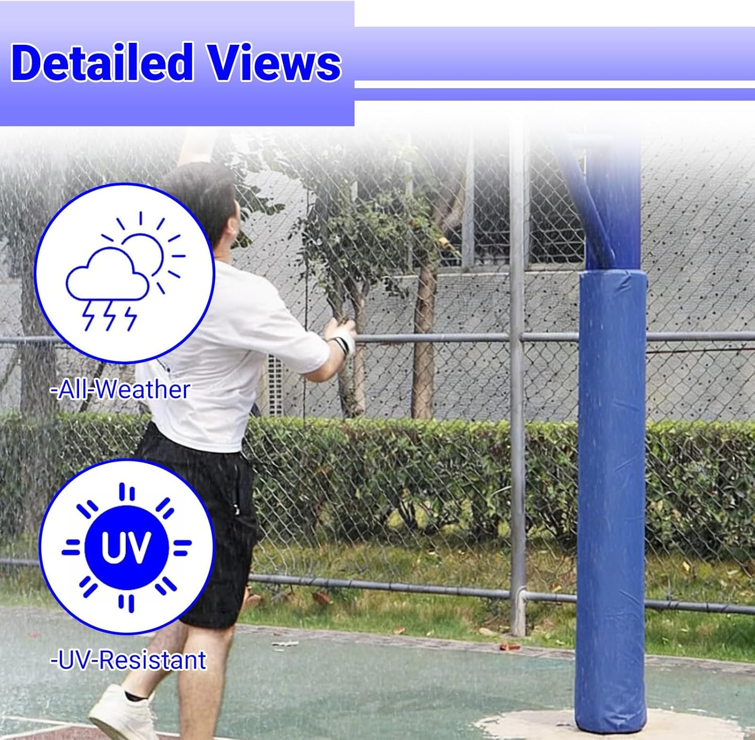 Round Basketball Pole Pad,All Weather Pole Cushion Padding Wrap,Basement Support Pole Wrap Column Cover,Garage Football Parking Lot,Safety,Easy Install