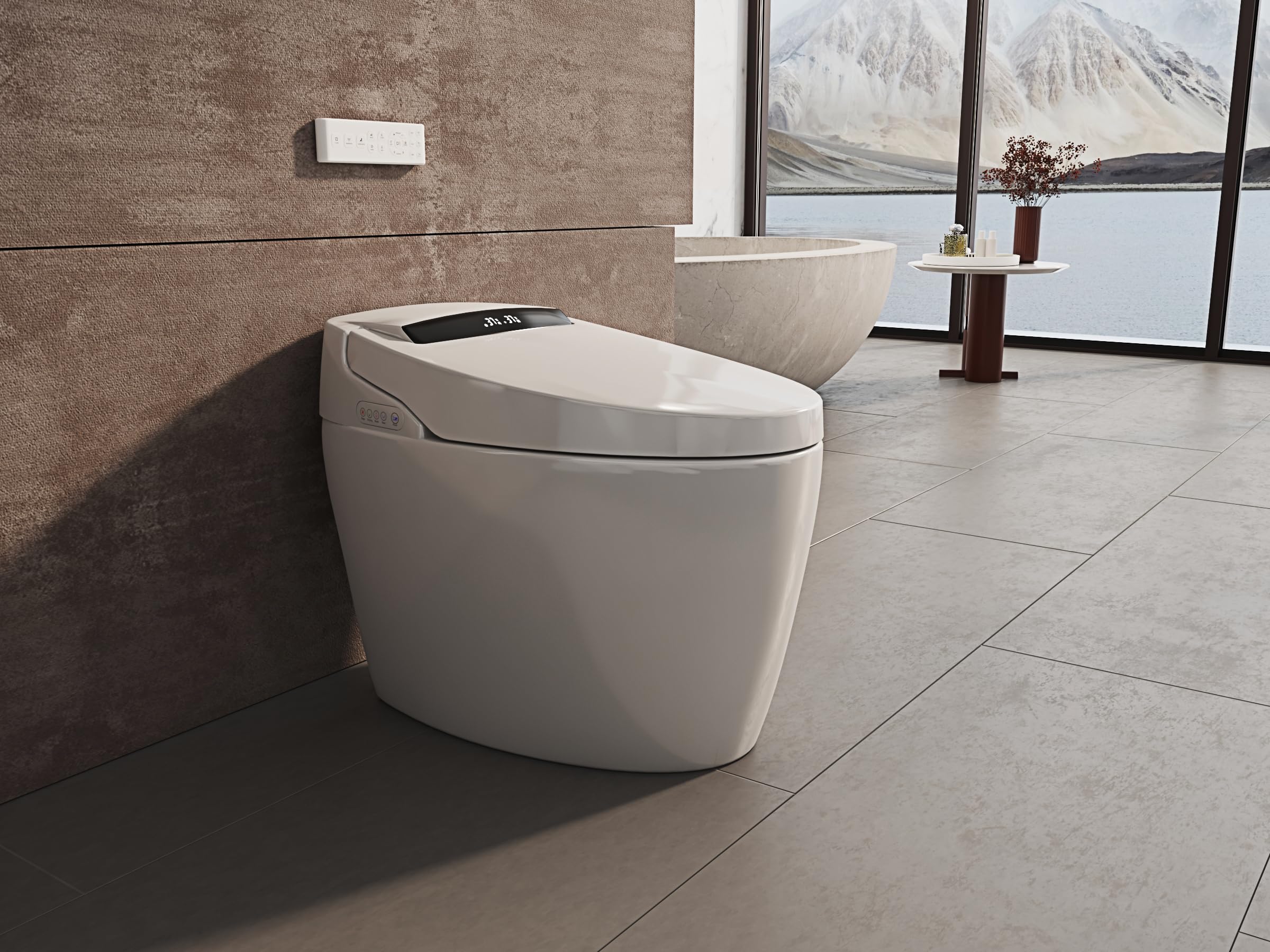Inodoro Inteligente Completo | WC con Bidet y Secado | Diseño sin Cisterna | Lavado Trasero y Femenino | Apertura Cierre y Descarga Automática | Sensor Presencia | Asiento Calefactable | 100S