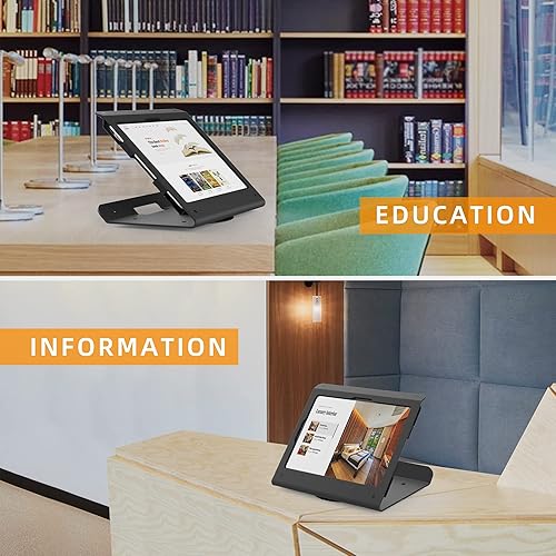 Miniatura 3 de Soporte para tablet POS, soporte de quiosco de acero resistente con base giratoria de 360°, antirrobo, compatible con iPad 10 de 10.9 pulgadas, Pro