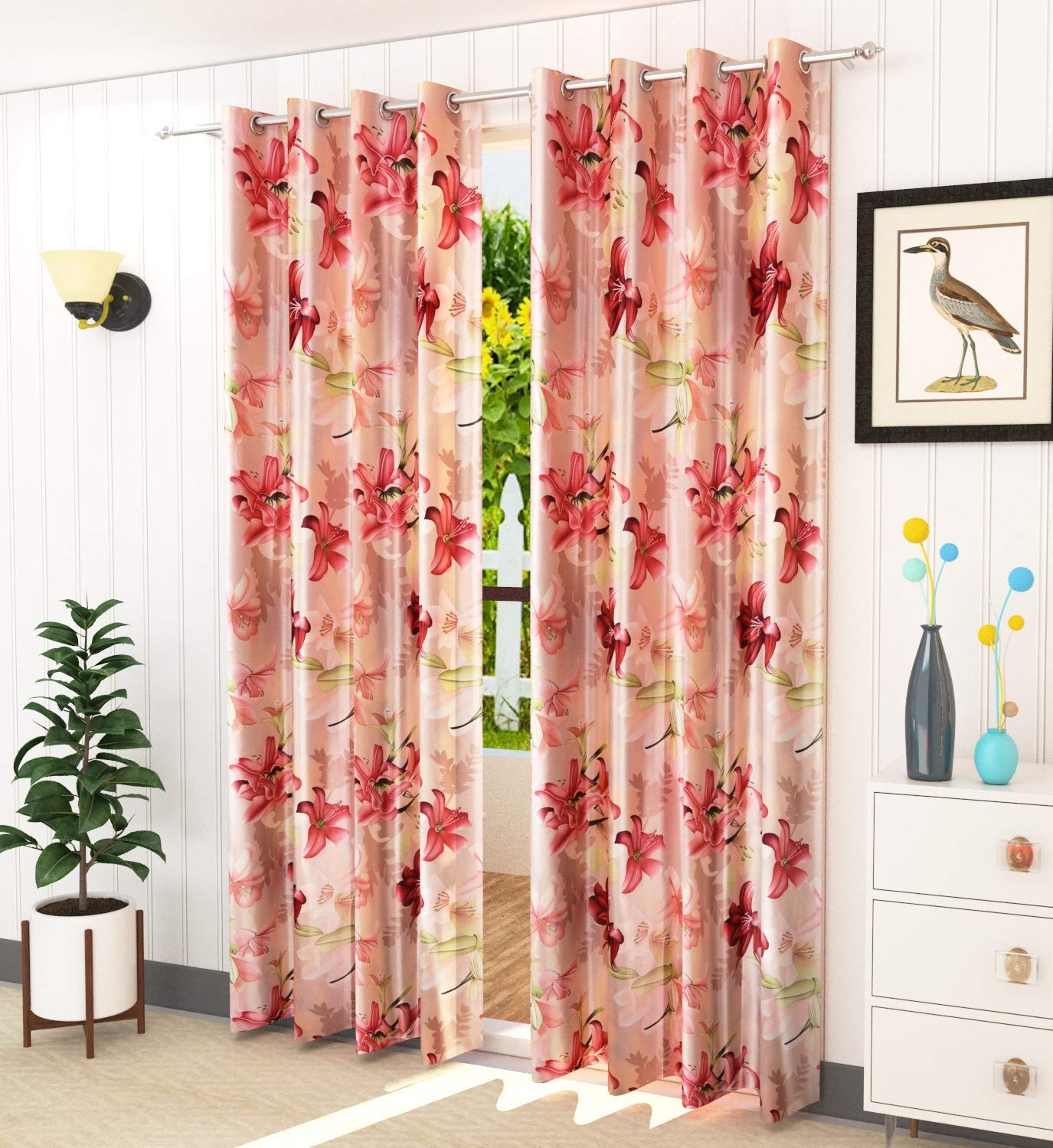Saawaan Blexos Floral Heavy Quality Fancy Door Curtain Parda for Living/Drawing and Bedroom, 7 Feet, Maroon, Pack of 1 Pcs, (B0BRJDSY4T) Amazon Price History, Amazon Price Tracker