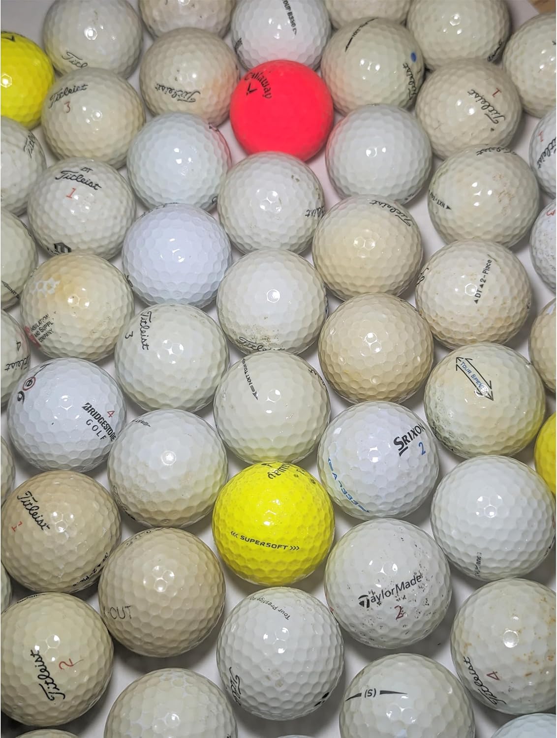 Afford-A-Ball Golf - Hit Away Used and Recycled Shag Golf Balls (50, 100, 300 Count) - Miscellaneous (2A) Golf Supplies for Men & Women - Backyard Practice